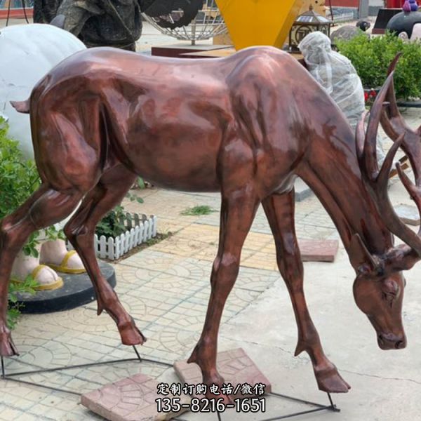公園景區創意玻璃鋼彩繪仿銅卡通動物雕塑（4）