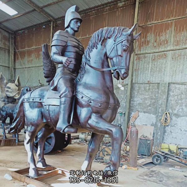 玻璃鋼仿銅西方人物拿破侖騎馬雕像廣場擺件