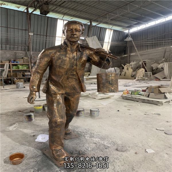 園林玻璃鋼農(nóng)耕人物情景小品雕塑（3）
