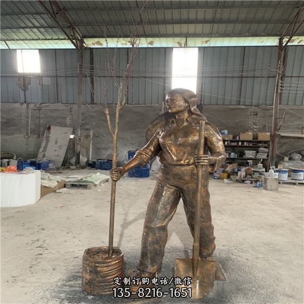 園林玻璃鋼農(nóng)耕人物情景小品雕塑（1）