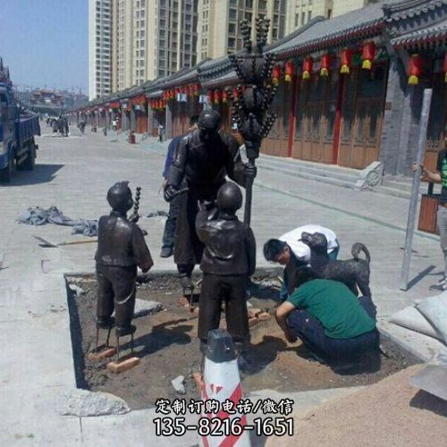 公園廣場創(chuàng)意玻璃鋼仿銅人物景觀雕塑（1）
