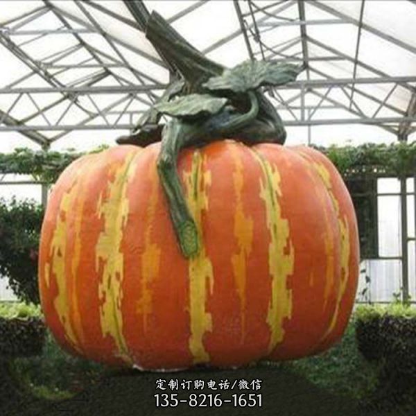 園林農場創意大型不銹鋼彩繪仿真南瓜雕塑（3）