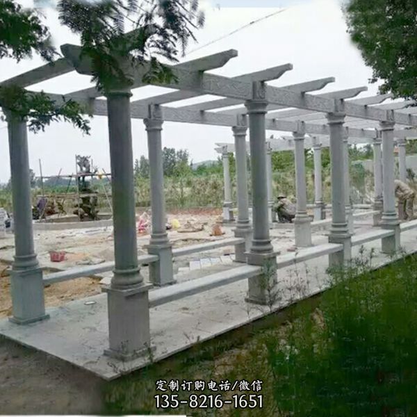 公園石雕長(zhǎng)廊涼亭雕塑（3）