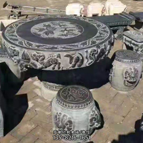 公園庭院中式仿古石雕園林景觀石桌石雕雕塑（5）