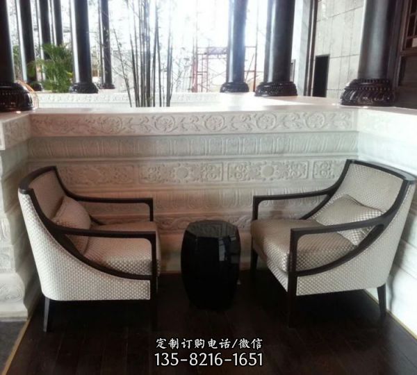 漢白玉浮雕佛像底座雕塑（2）