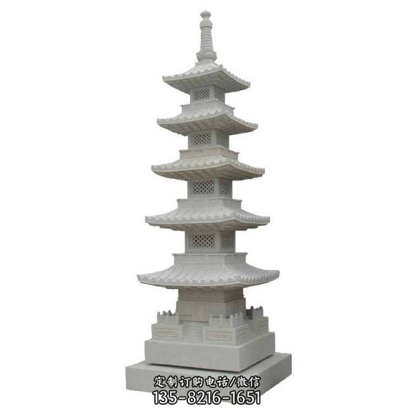 寺院五層古代石雕石塔 中型小型佛塔（1）