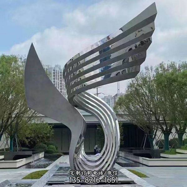 不銹鋼創意抽象公園廣場景觀雕塑（1）
