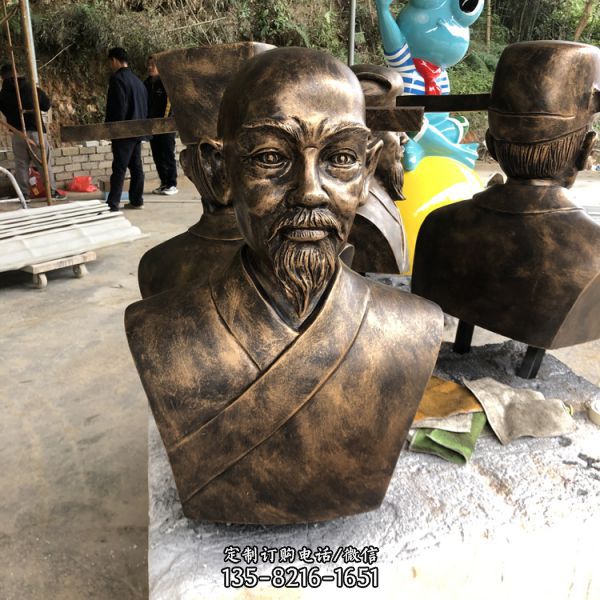 玻璃鋼古銅人頭名人古人胸像（1）