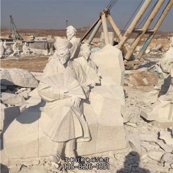 景區(qū)寺院擺放花崗巖雕刻歷史名人雕塑（3）