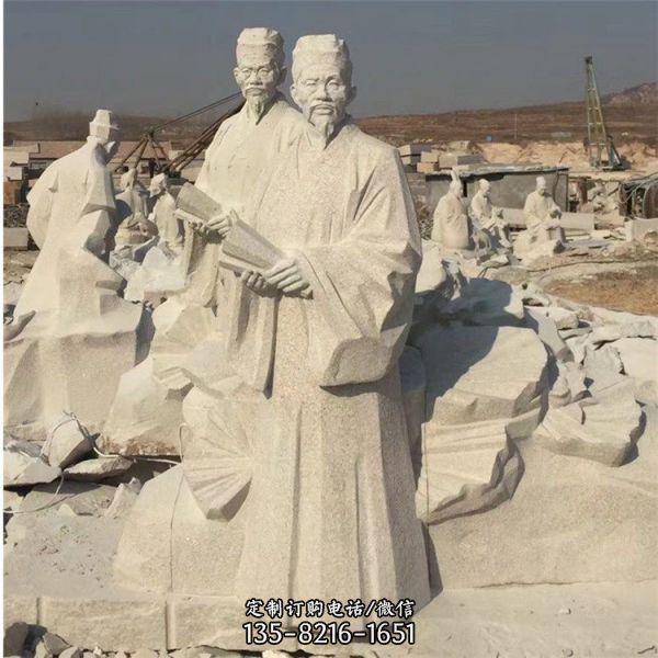 景區(qū)寺院擺放花崗巖雕刻歷史名人雕塑（2）