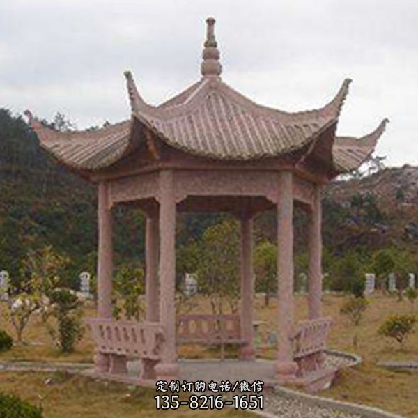 園林景區庭院擺放青石仿古景觀涼亭（5）