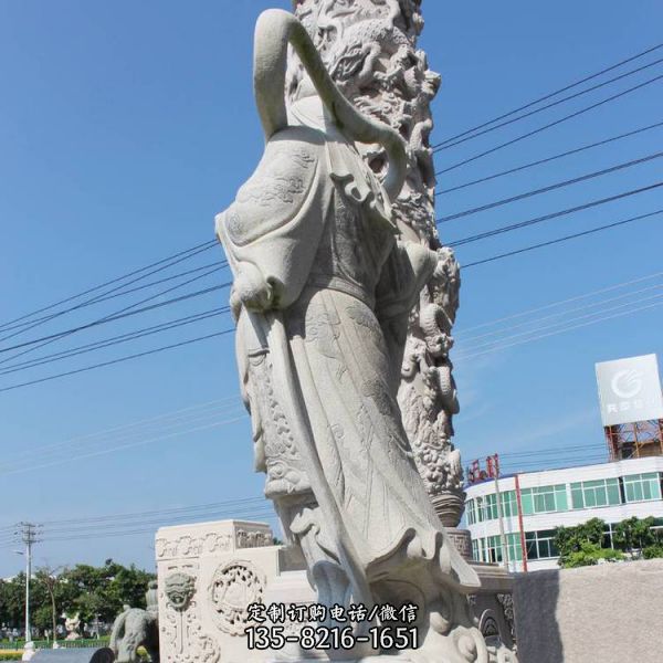 景點寺廟擺放關(guān)公菩薩石雕像（2）