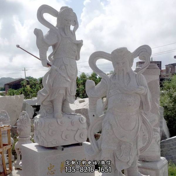 景點寺廟擺放關(guān)公菩薩石雕像（4）