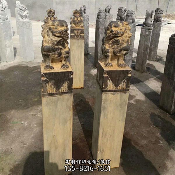 庭院仿古做舊栓馬柱雕塑（6）