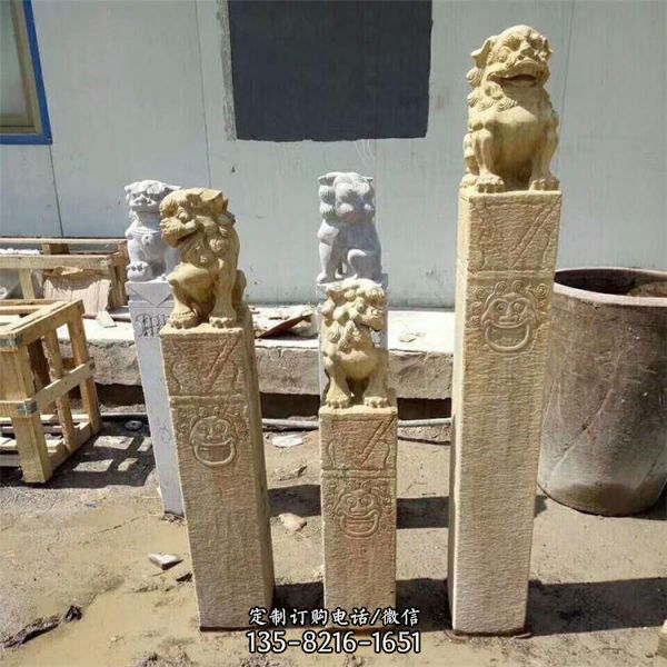 庭院仿古做舊栓馬柱雕塑（8）