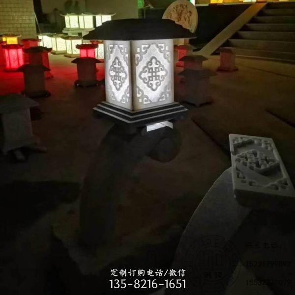 景點寺廟戶外擺放大理石仿古中式石燈塔