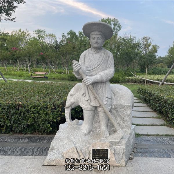 公園廣場(chǎng)擺放花崗巖雕刻人像雕塑（3）