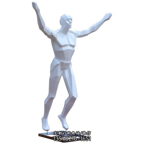不銹鋼戶外園林運動跑步的抽象人物雕塑
