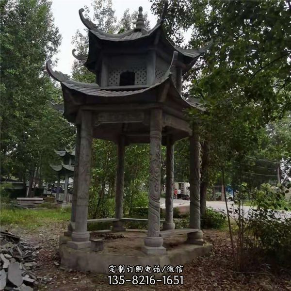 別墅小區戶外多層歐式六角涼亭雕塑（5）