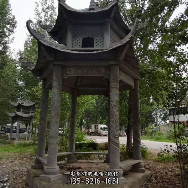 別墅小區戶外多層歐式六角涼亭雕塑（4）