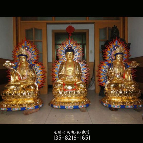 寺廟宗教不銹鋼噴金烤漆神佛雕塑（1）