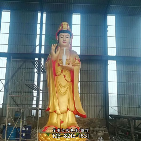 寺廟宗教不銹鋼噴金烤漆神佛雕塑（5）