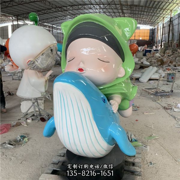 玻璃鋼彩繪兒童游樂場卡通公仔造型雕塑（5）