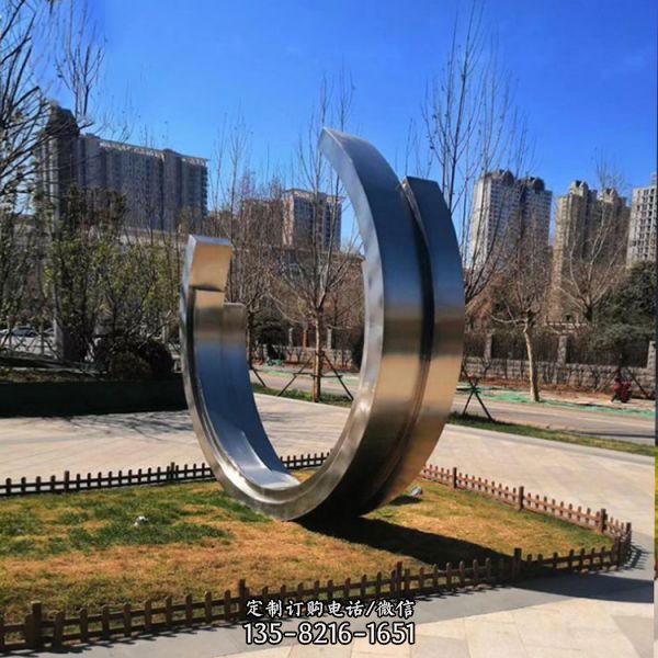 廣場地產不銹鋼圓環金屬景觀（4）