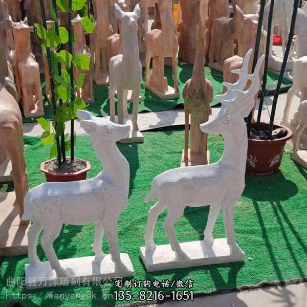 戶外園林草坪擺件石頭小鹿（5）