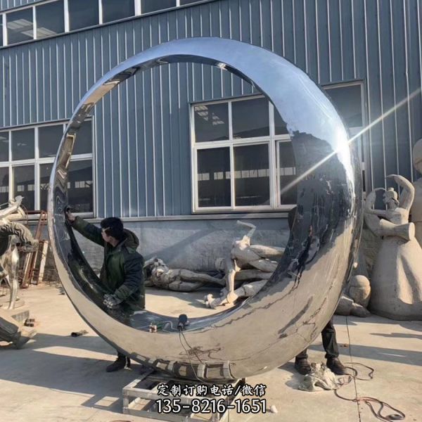 地產(chǎn) 廣場不銹鋼創(chuàng)意荷葉戶外園林圓環(huán)雕塑（4）
