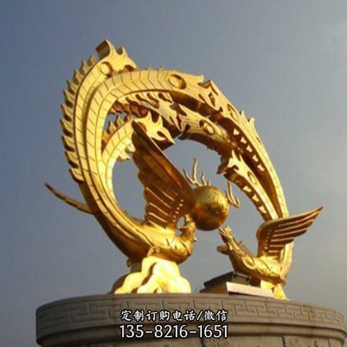 戶外城市標志不銹鋼創意大型鳳凰雕塑（4）