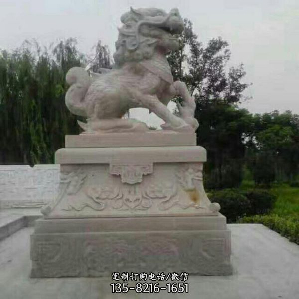 園林景觀石雕大型庭院別墅門口麒麟雕塑（3）