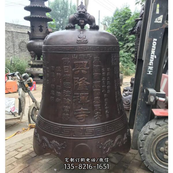 玻璃鋼仿銅寺廟祈福 銅鐘雕塑（2）
