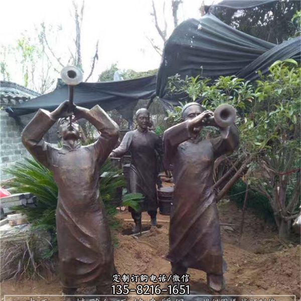 步行街廣場鑄銅民俗人物雕塑（1）