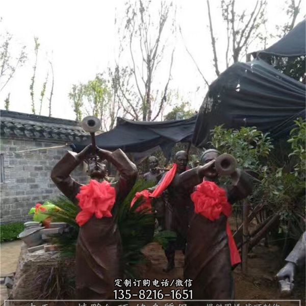 步行街廣場鑄銅民俗人物雕塑（2）