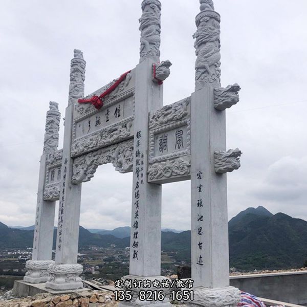 鄉鎮街道村口大型石雕牌坊雕塑（3）