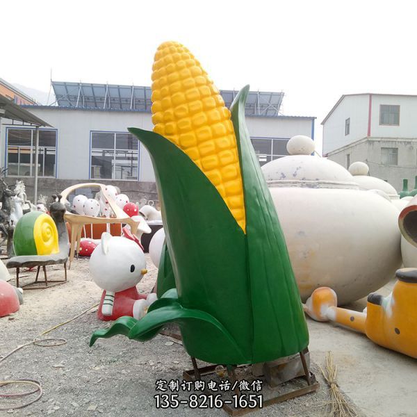 農場玻璃鋼仿真農作物玉米雕塑（4）