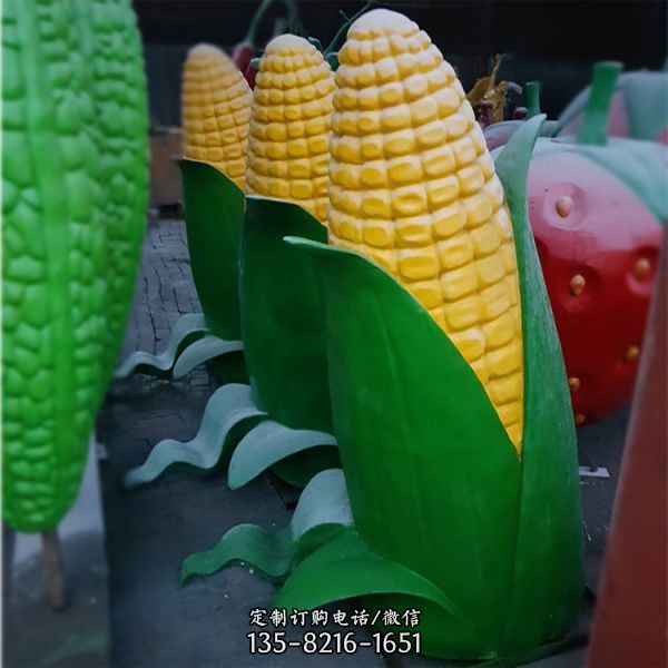 農場玻璃鋼仿真農作物玉米雕塑（6）