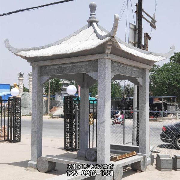 戶外花園中式六角涼亭雕塑（1）