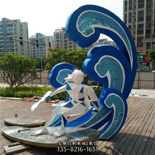 公園不銹鋼人物  運動主題玻璃鋼雕塑擺件（1）