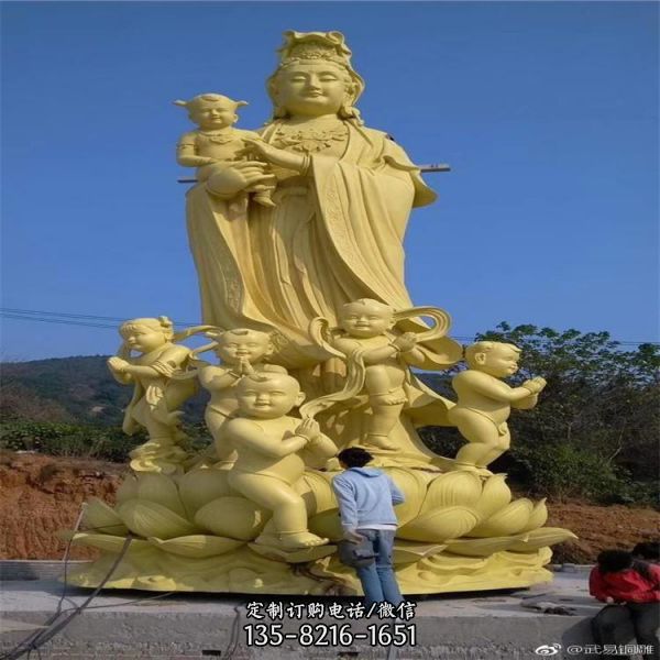 酒店裝飾銅浮雕壁影寺院擺放鑄銅觀音雕塑（5）