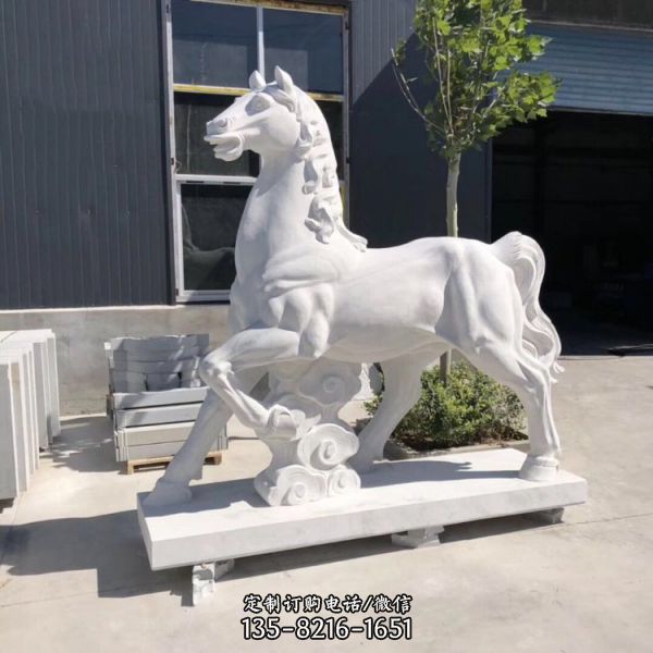 漢白石石雕室內戶外園林馬雕塑（5）