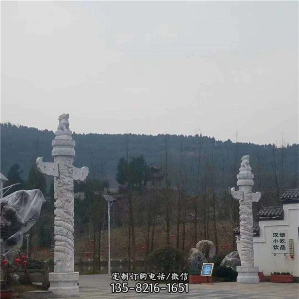 廣場大理石石雕戶外文化柱雕塑