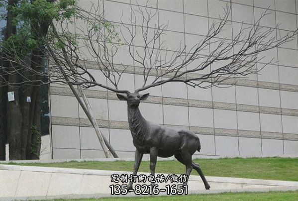 廣場擺放大型不銹鋼動物景觀雕塑（4）