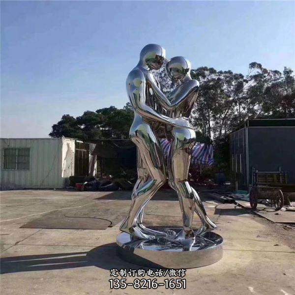 公園擺放不銹鋼鏡面人物景觀雕塑（3）