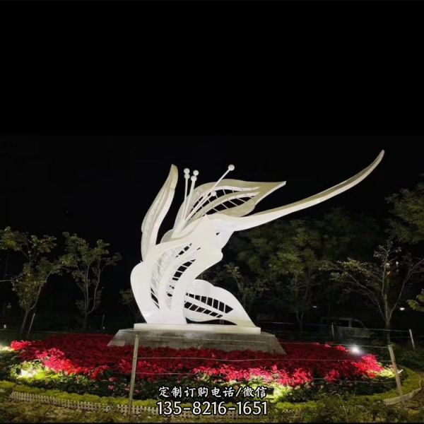 戶外廣場創意抽象園林景觀不銹鋼景觀雕塑（6）