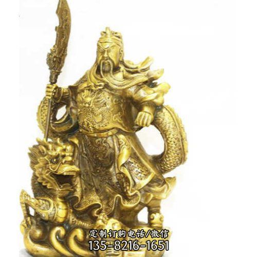 寺廟家居玻璃鋼噴漆烤金關公雕塑（3）