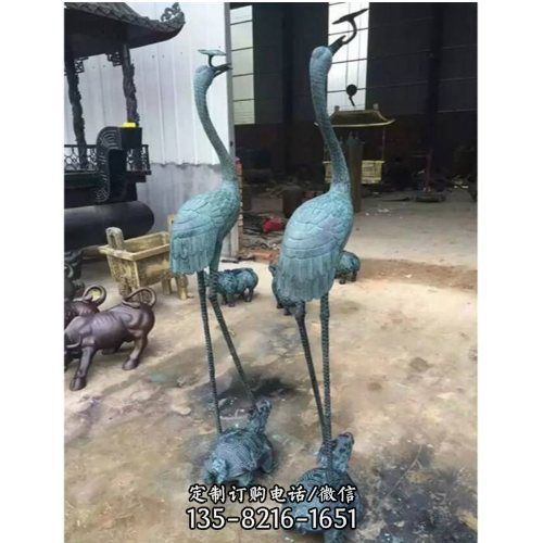 公園 景區(qū)不銹鋼仿銅戶外抽象景觀仙鶴雕塑（5）