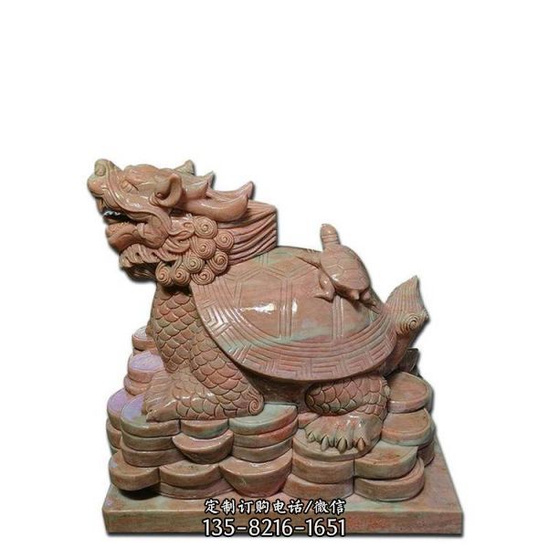寺廟大型青石漢白玉石雕鎮宅辟邪龍龜雕塑（5）