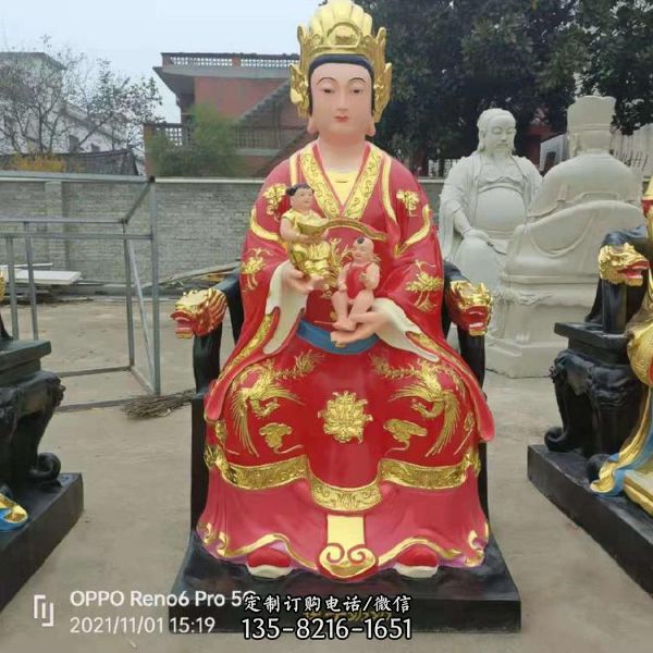 寺院擺放玻璃鋼彩繪十二老母佛像（1）